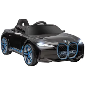 BMW i4 Licensed 12V Kids Electric Ride on Car w/ Remote Control, Powered Electric Car w/ Portable Battery, Music, Horn, Headlights