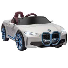 BMW i4 Licensed 12V Kids Electric Ride-On Car w/ Remote Control - White