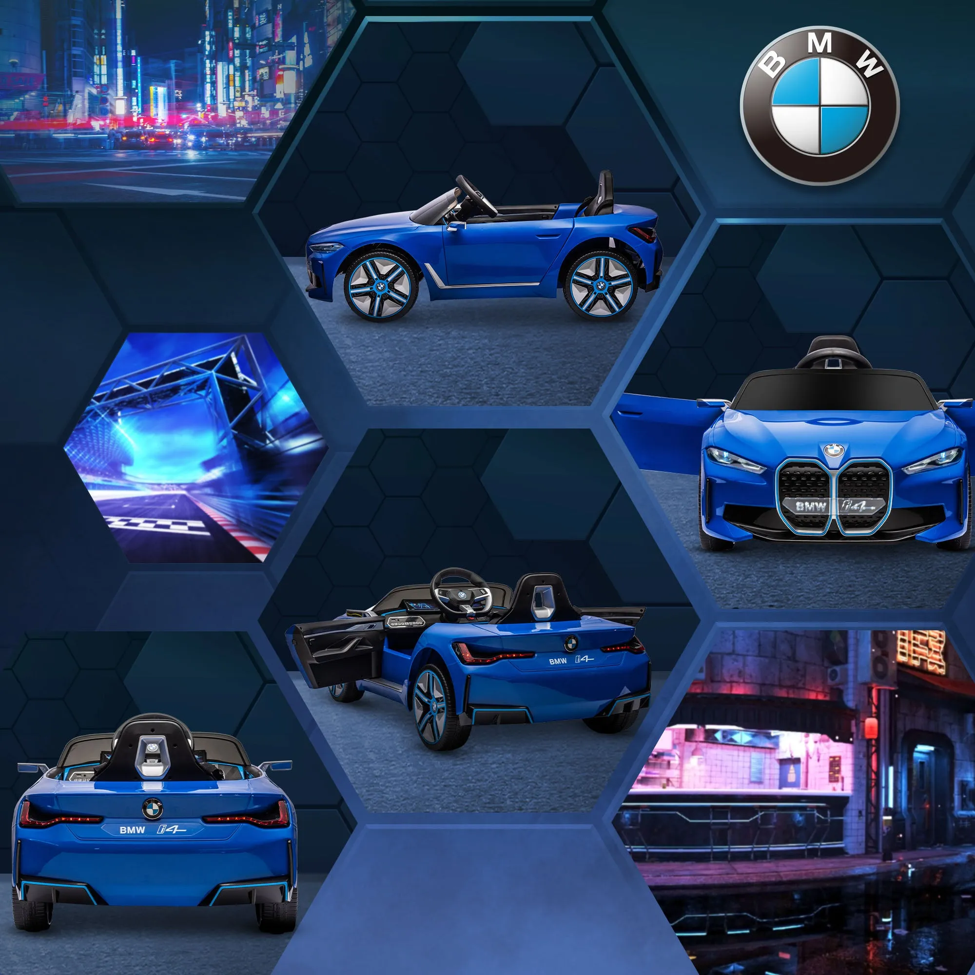 BMW i4 Licensed 12V Kids Electric Ride-On Car