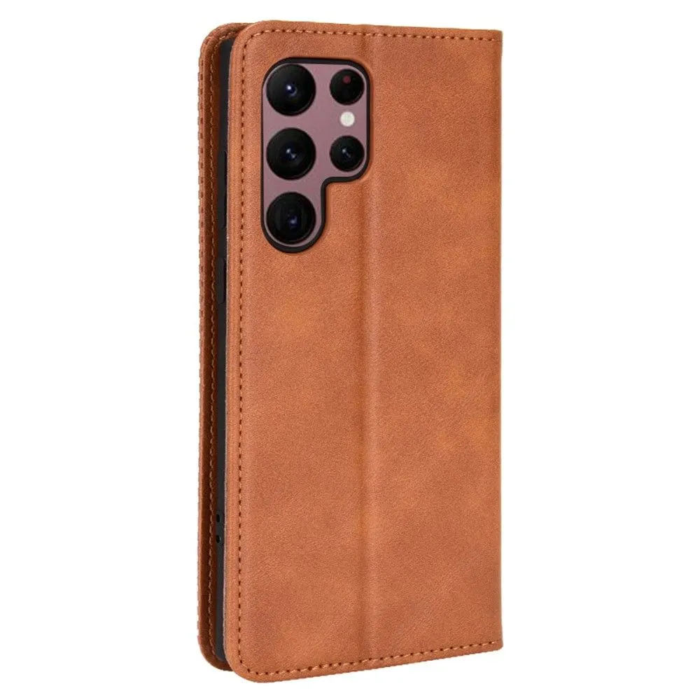 Bofink Vintage Samsung Galaxy S22 Ultra leather case - Brown