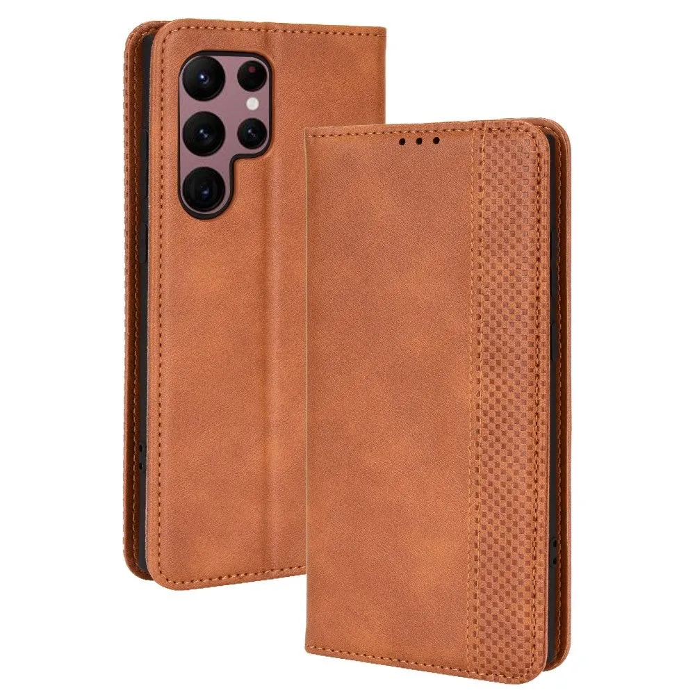 Bofink Vintage Samsung Galaxy S22 Ultra leather case - Brown