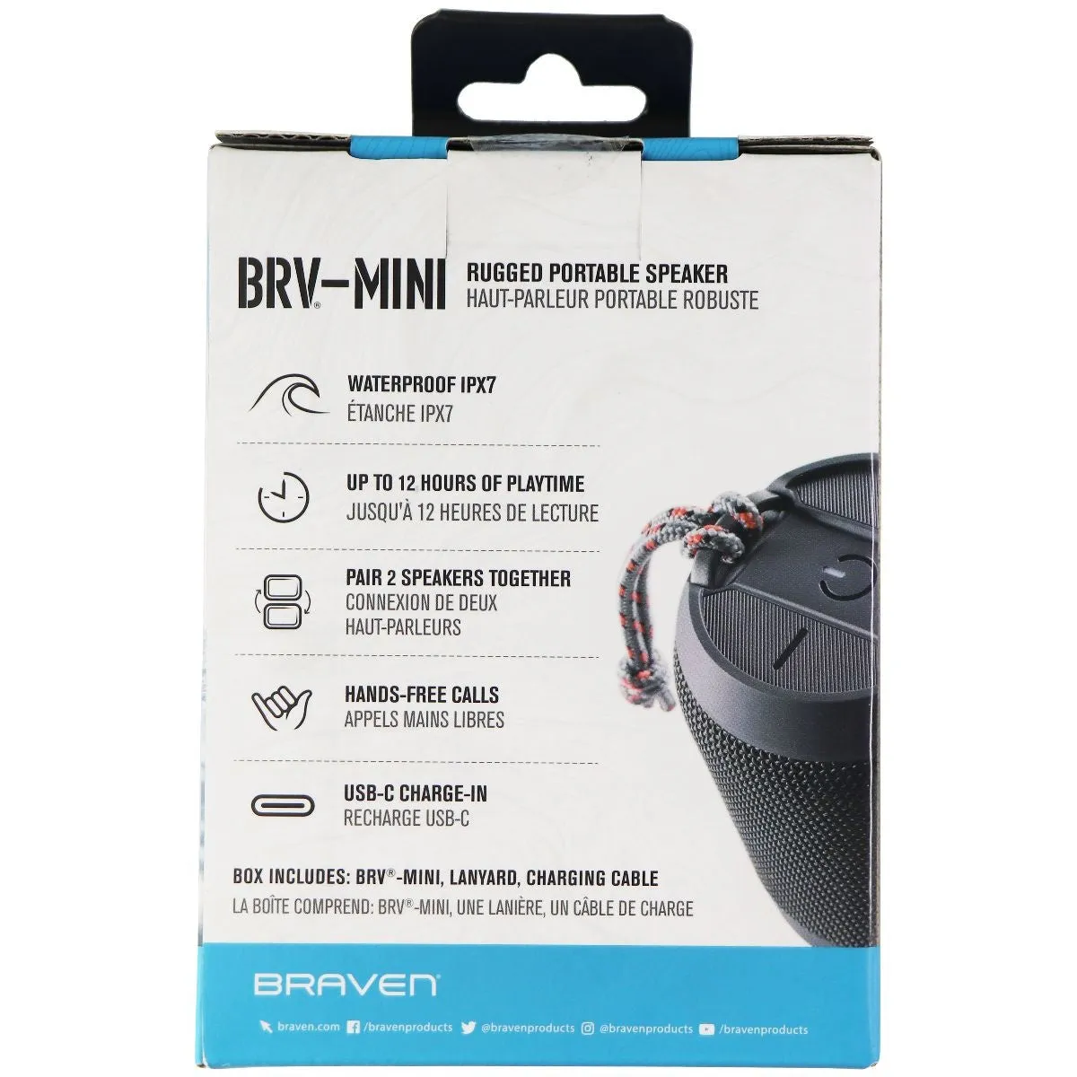 Braven MINI Rugged Portable Speaker - Black (BRA604203553)