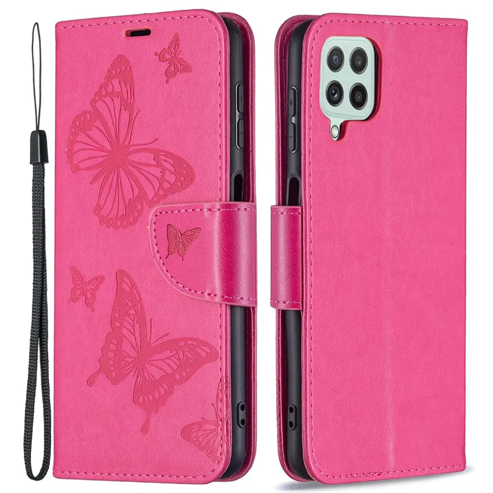 Butterfly Samsung Galaxy A22 4G flip case - Rose