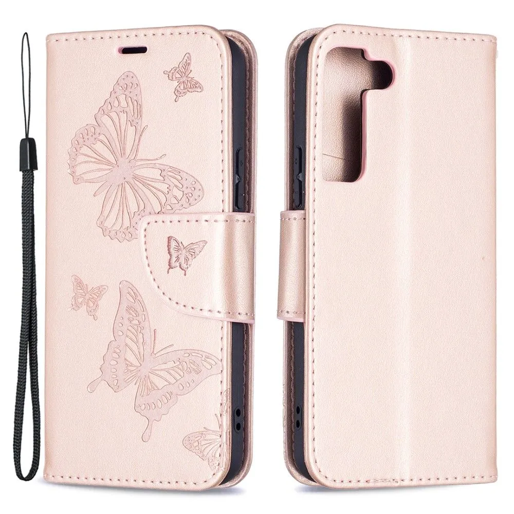 Butterfly Samsung Galaxy S22 Plus flip case - Rose Gold