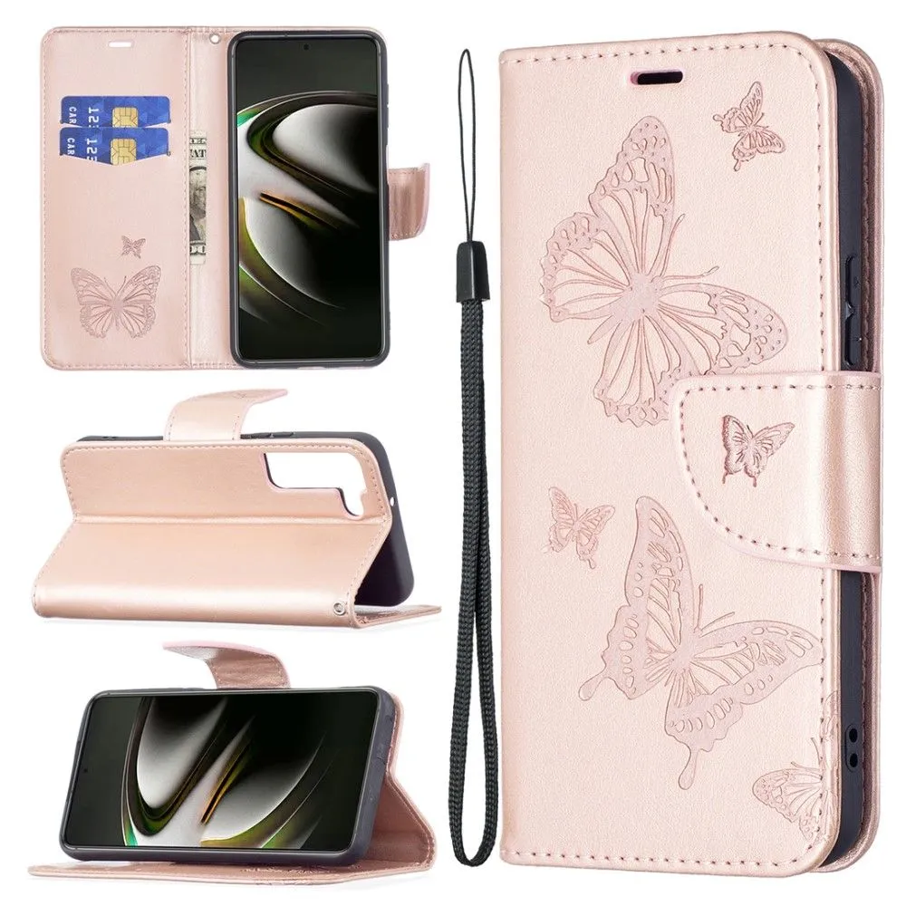 Butterfly Samsung Galaxy S22 Plus flip case - Rose Gold