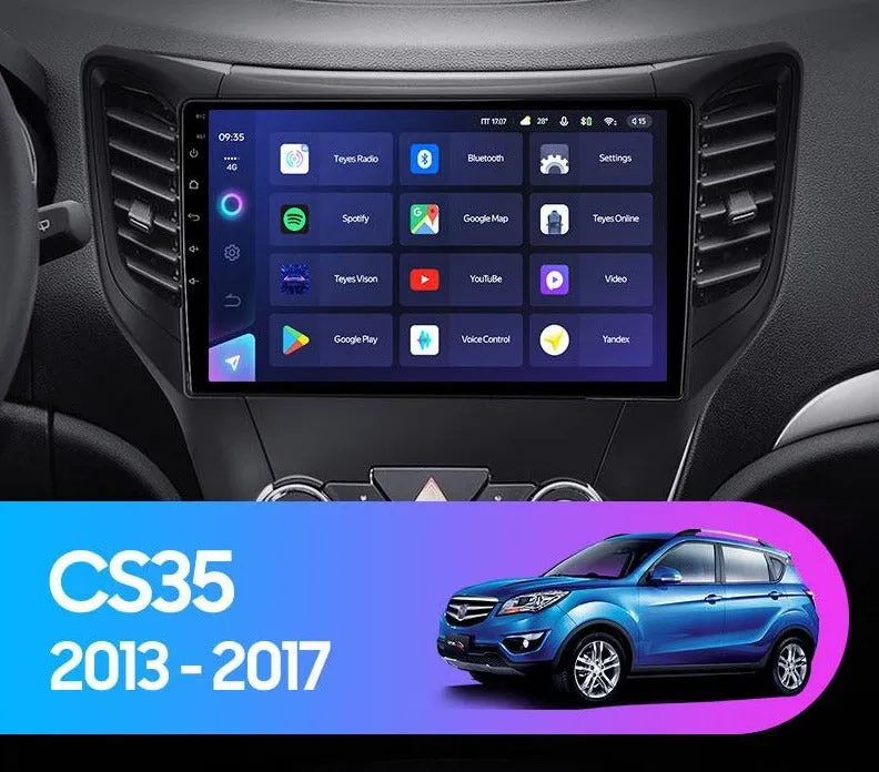 Car Dealz Elite 4G Data Model 10.2" Android 12.0 For Changan CS35 2013 - 2017 In Dash Plus OEM Fascia