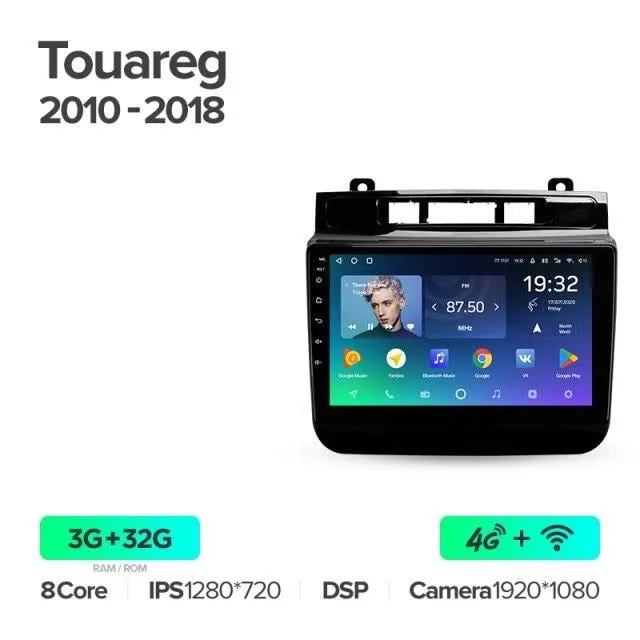 Car Dealz Premium Advanced 4G Data Model 10.2" Android 12.0 For Volkswagen Touareg FL NF 2010 - 2018 In Dash Plus OEM Fascia