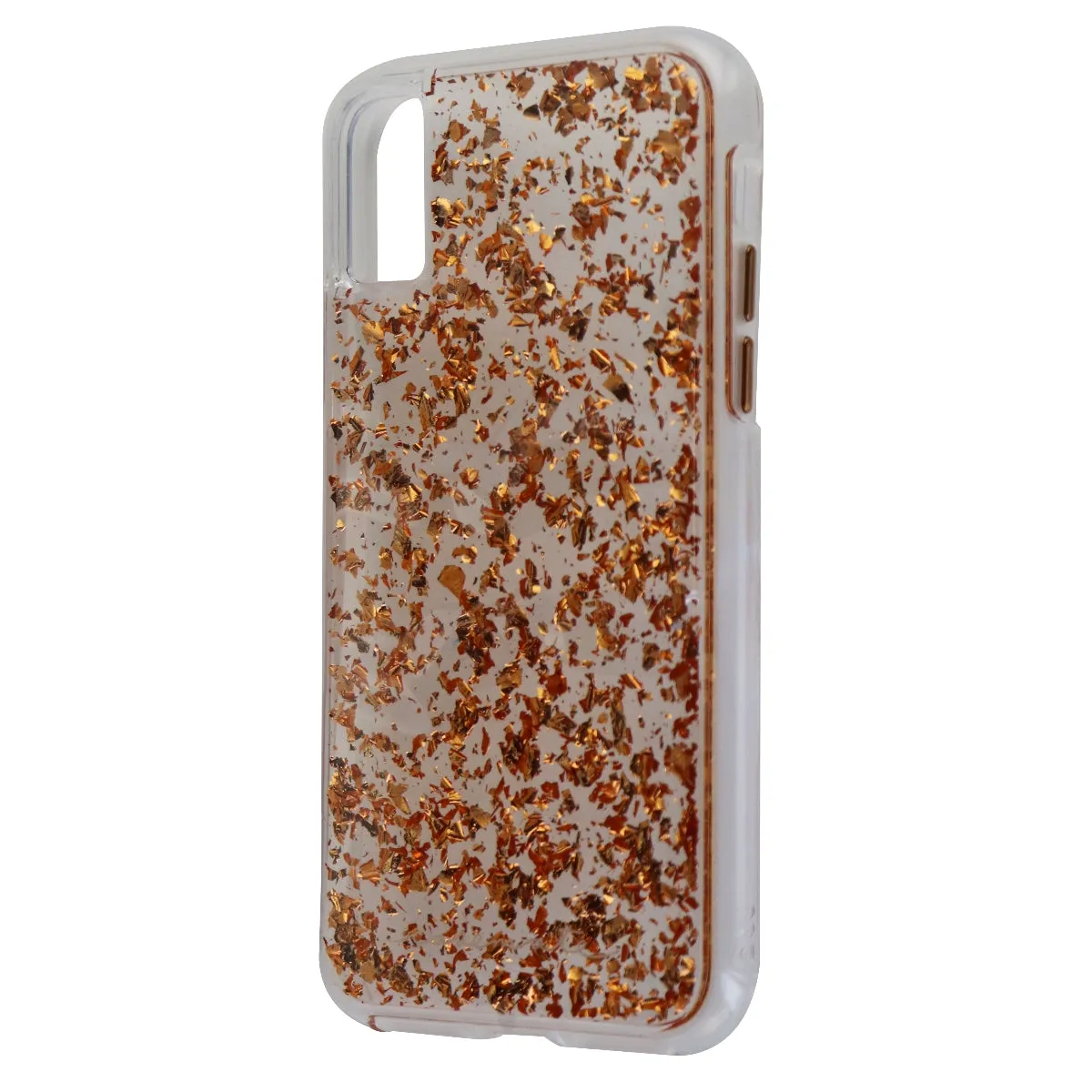 Case-Mate Karat Series Hard Case for Apple iPhone X 10 - Rose Gold Flakes/Clear