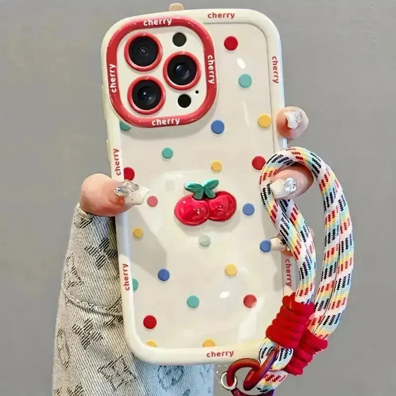 Cherry Dot Colorful Phone Case (For iPhones)