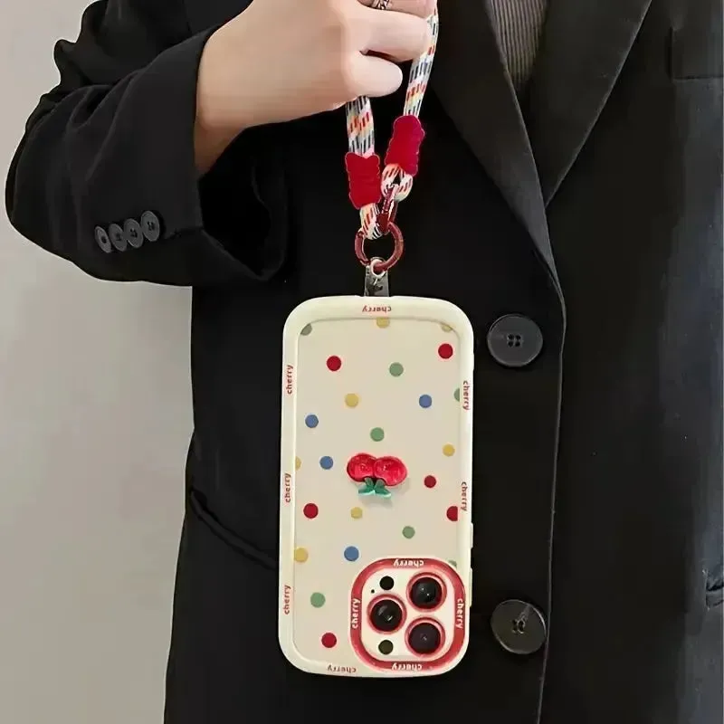 Cherry Dot Colorful Phone Case (For iPhones)