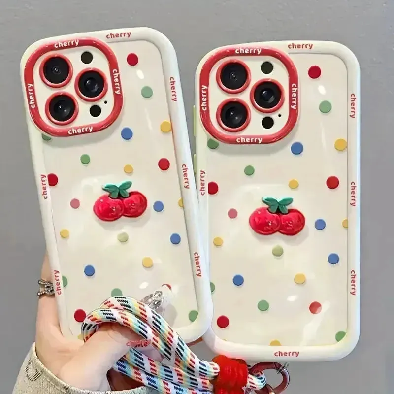 Cherry Dot Colorful Phone Case (For iPhones)