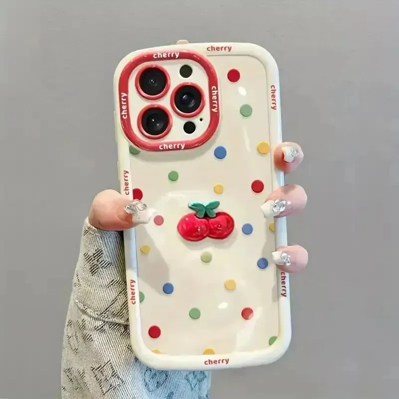 Cherry Dot Colorful Phone Case (For iPhones)