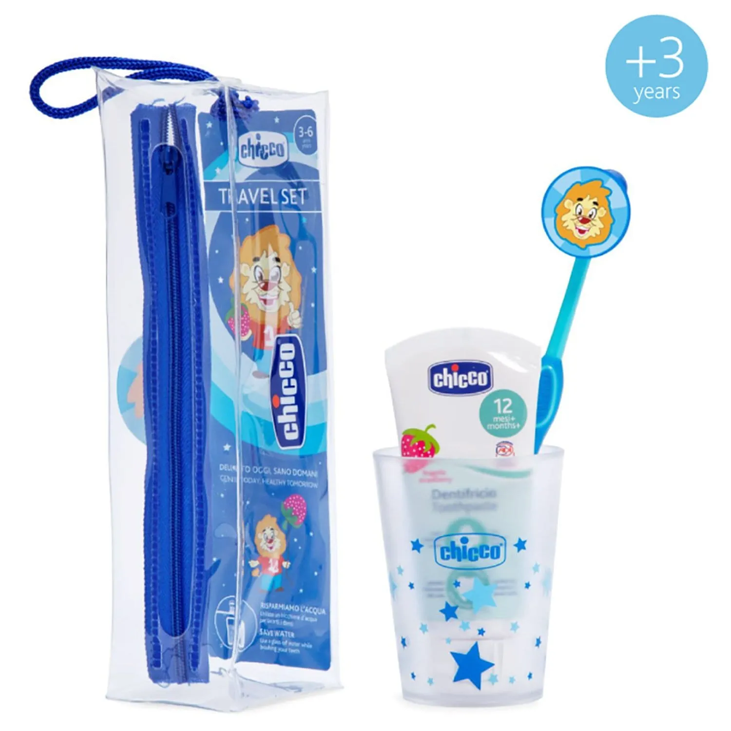 CHICCO ORAL SET 36M  TRAVEL KIT BLUE