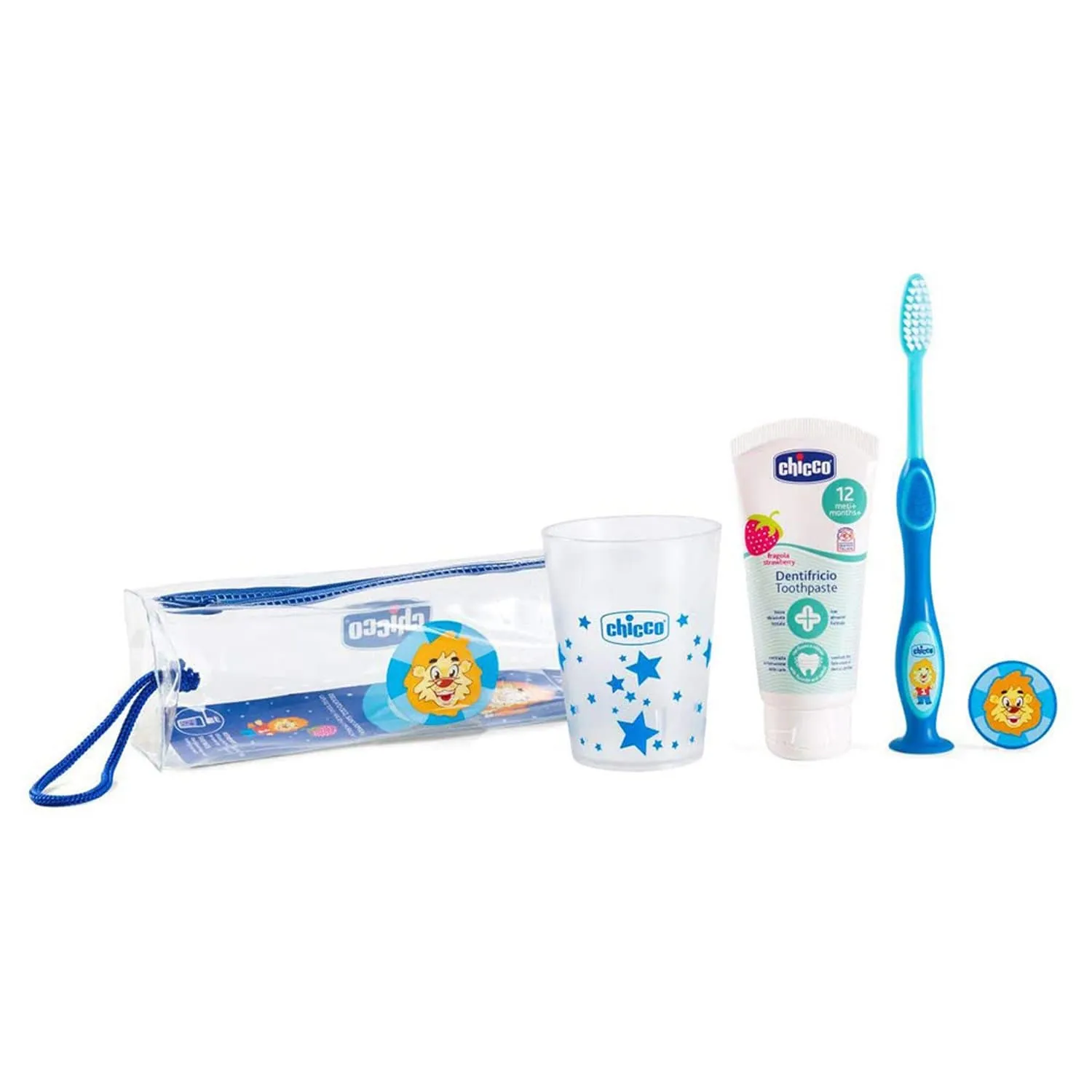 CHICCO ORAL SET 36M  TRAVEL KIT BLUE