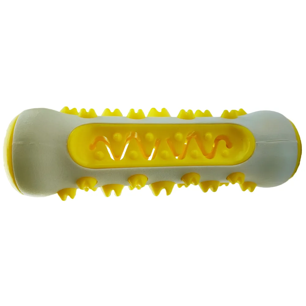 Chullbull Bite Resistance Alpha Toothbrush Toy for Dogs (Yellow)