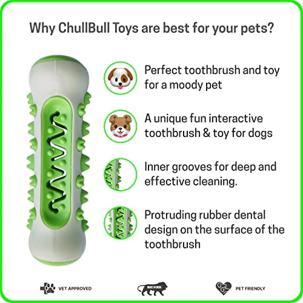 Chullbull Bite Resistance Alpha Toothbrush Toy for Dogs (Yellow)