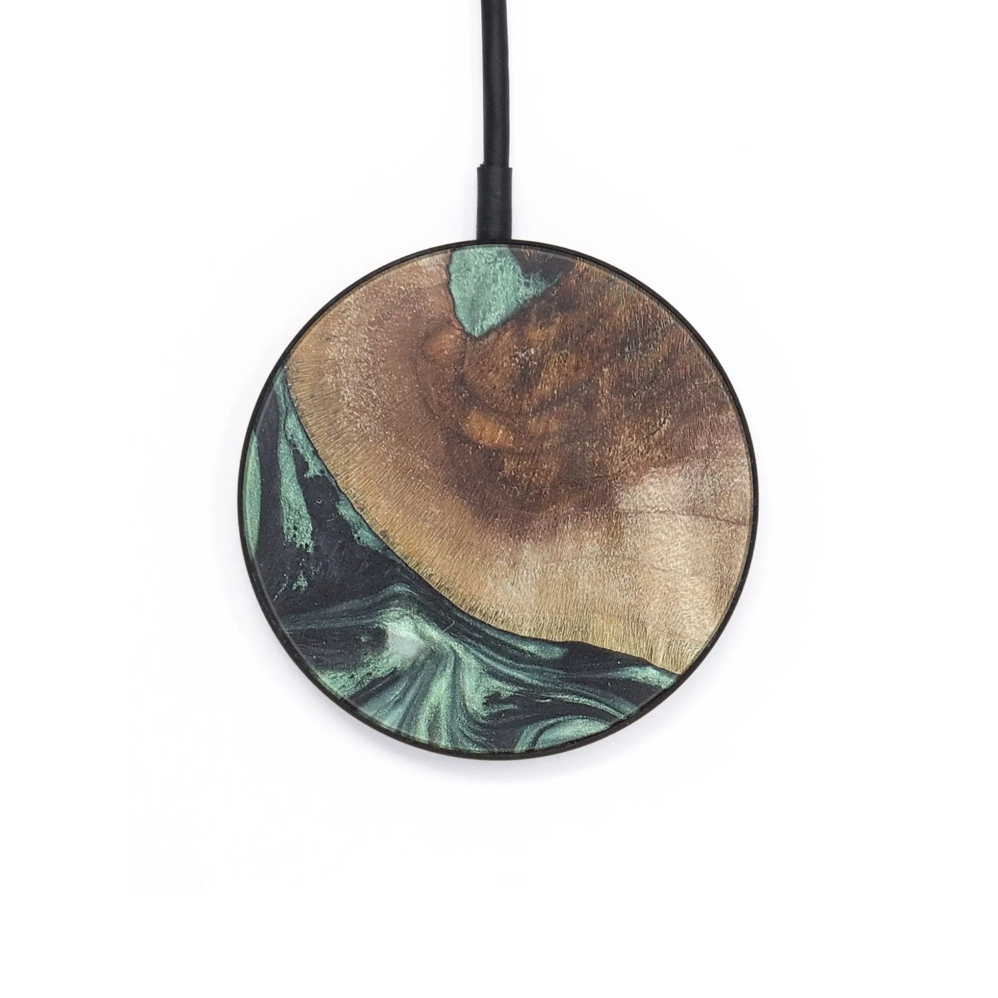 Circle Wood Resin Wireless Charger - Abram (Green, 718539)