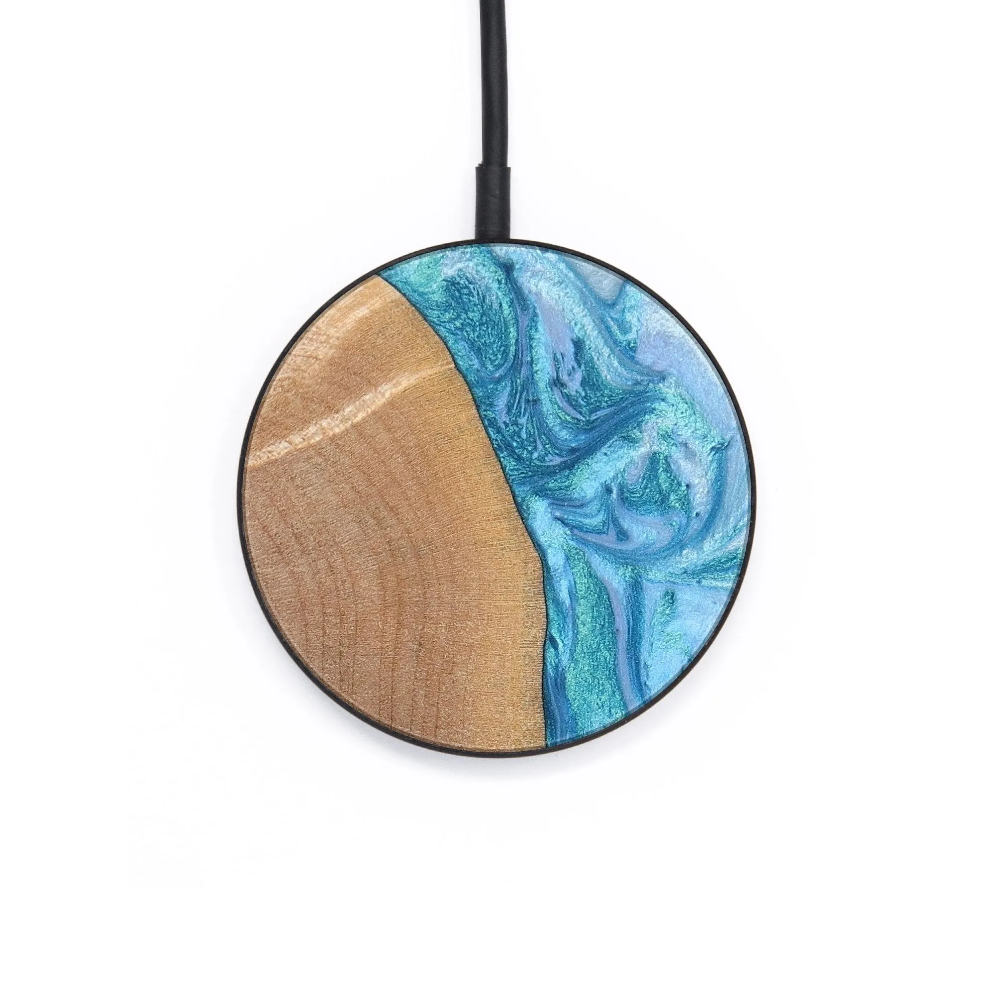 Circle Wood Resin Wireless Charger - Alma (Blue, 651848)