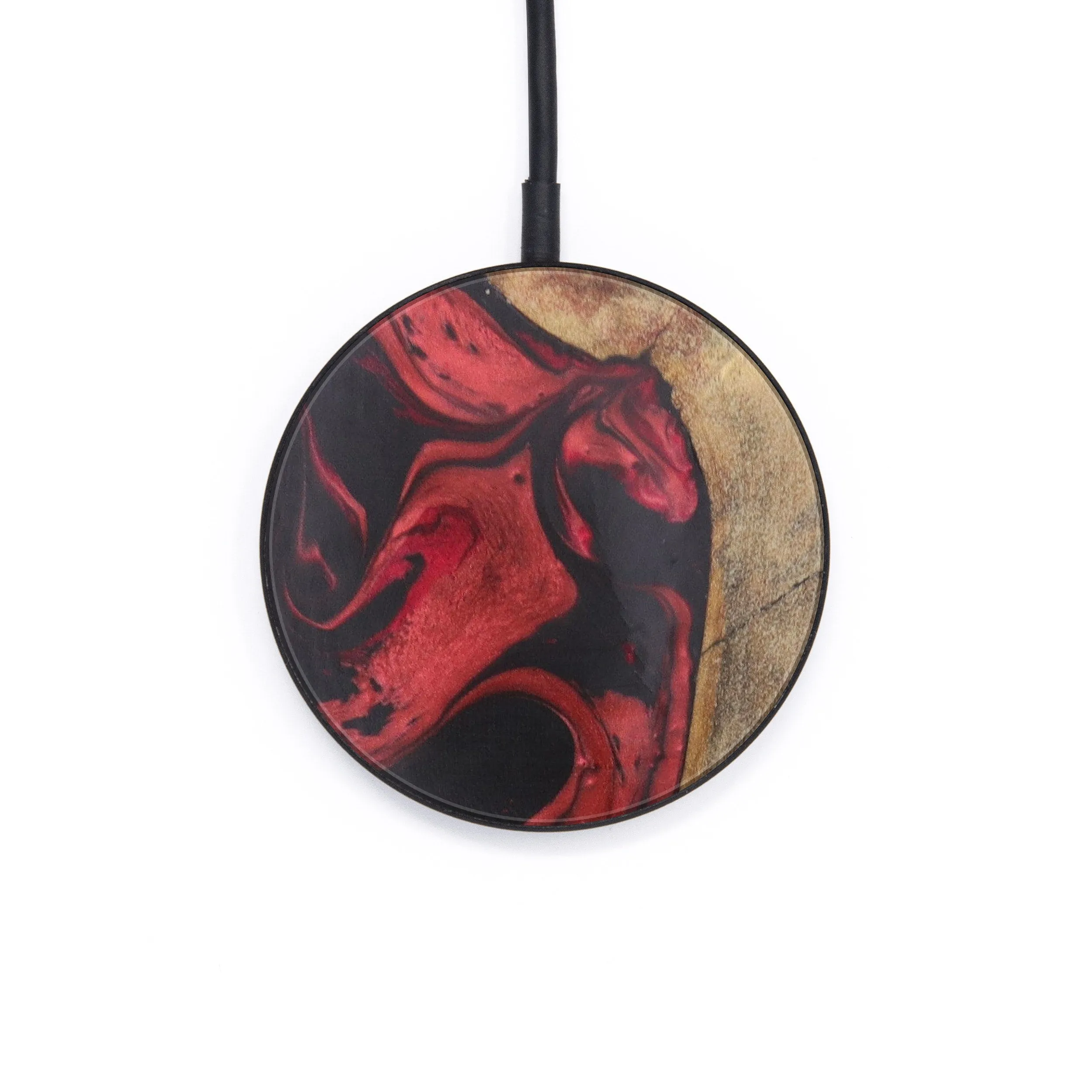 Circle Wood Resin Wireless Charger - Apollo (Dark Red, 604031)