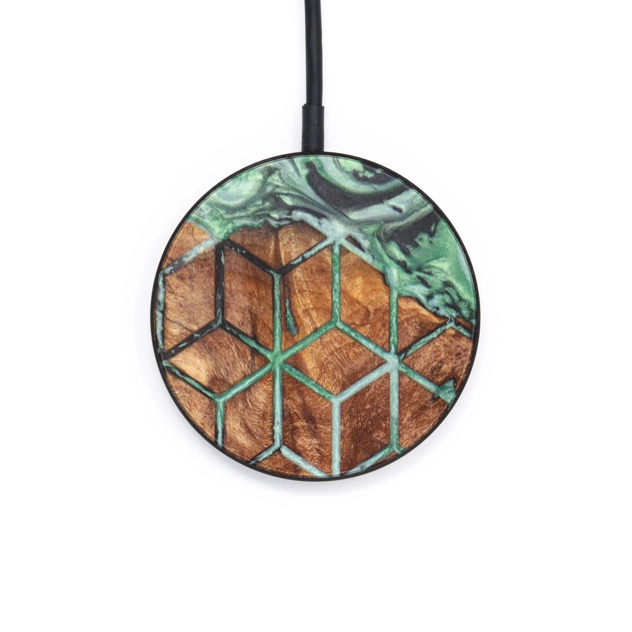 Circle Wood Resin Wireless Charger - Camila (Pattern, 636405)