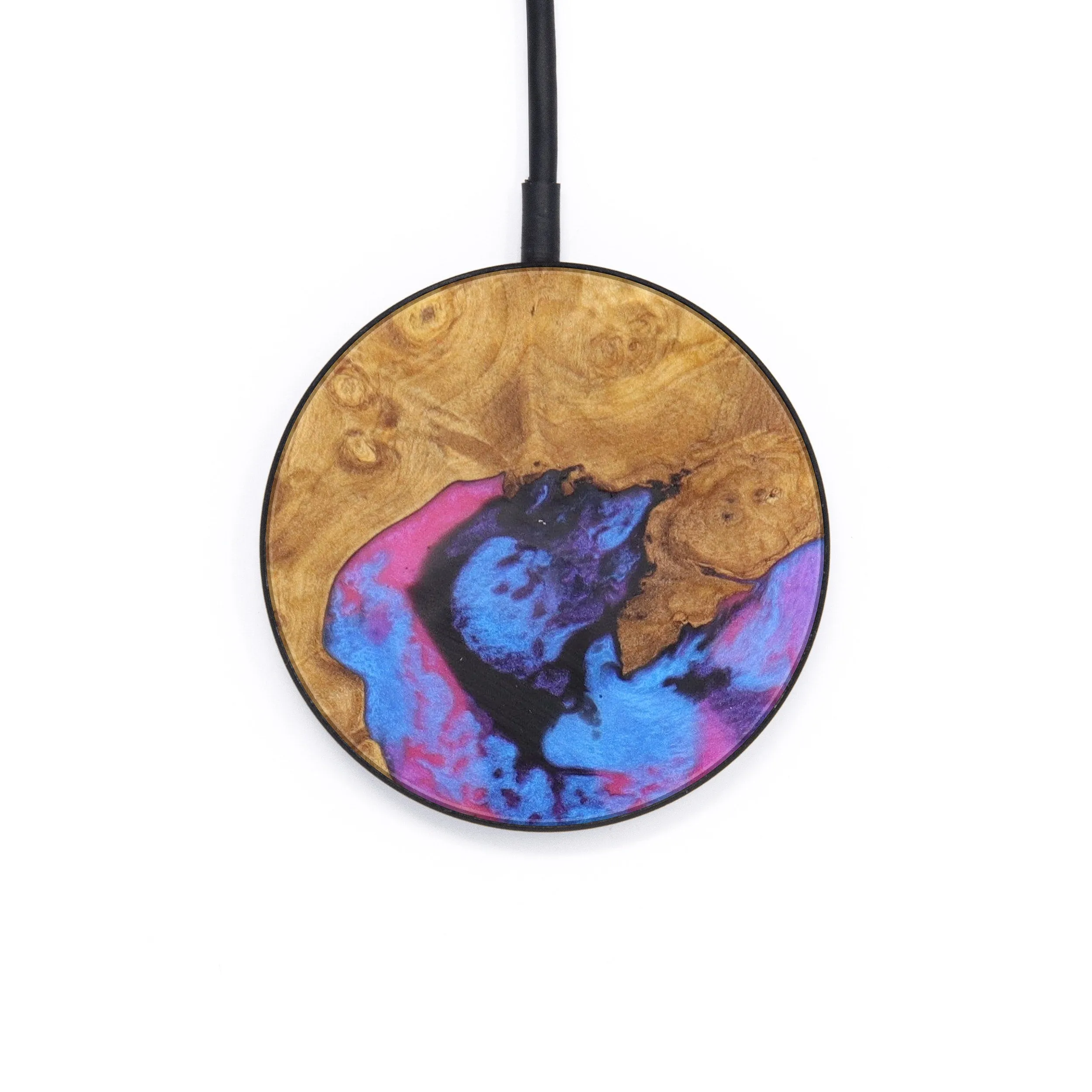 Circle Wood Resin Wireless Charger - Ceciley (Purple, 607686)