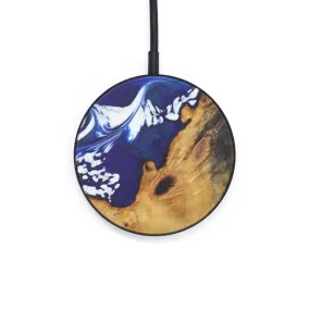 Circle Wood Resin Wireless Charger - Christabella (Dark Blue, 598568)