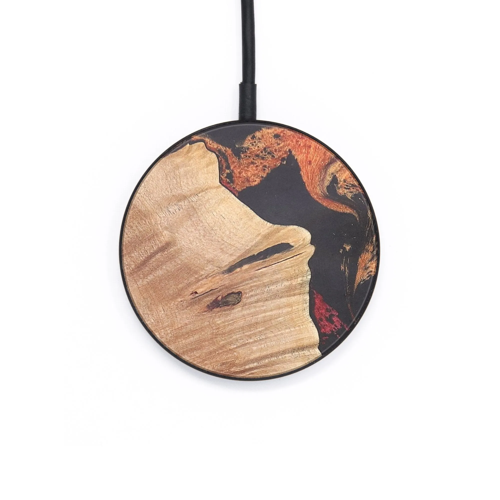 Circle Wood Resin Wireless Charger - Cyrus (Red, 681803)