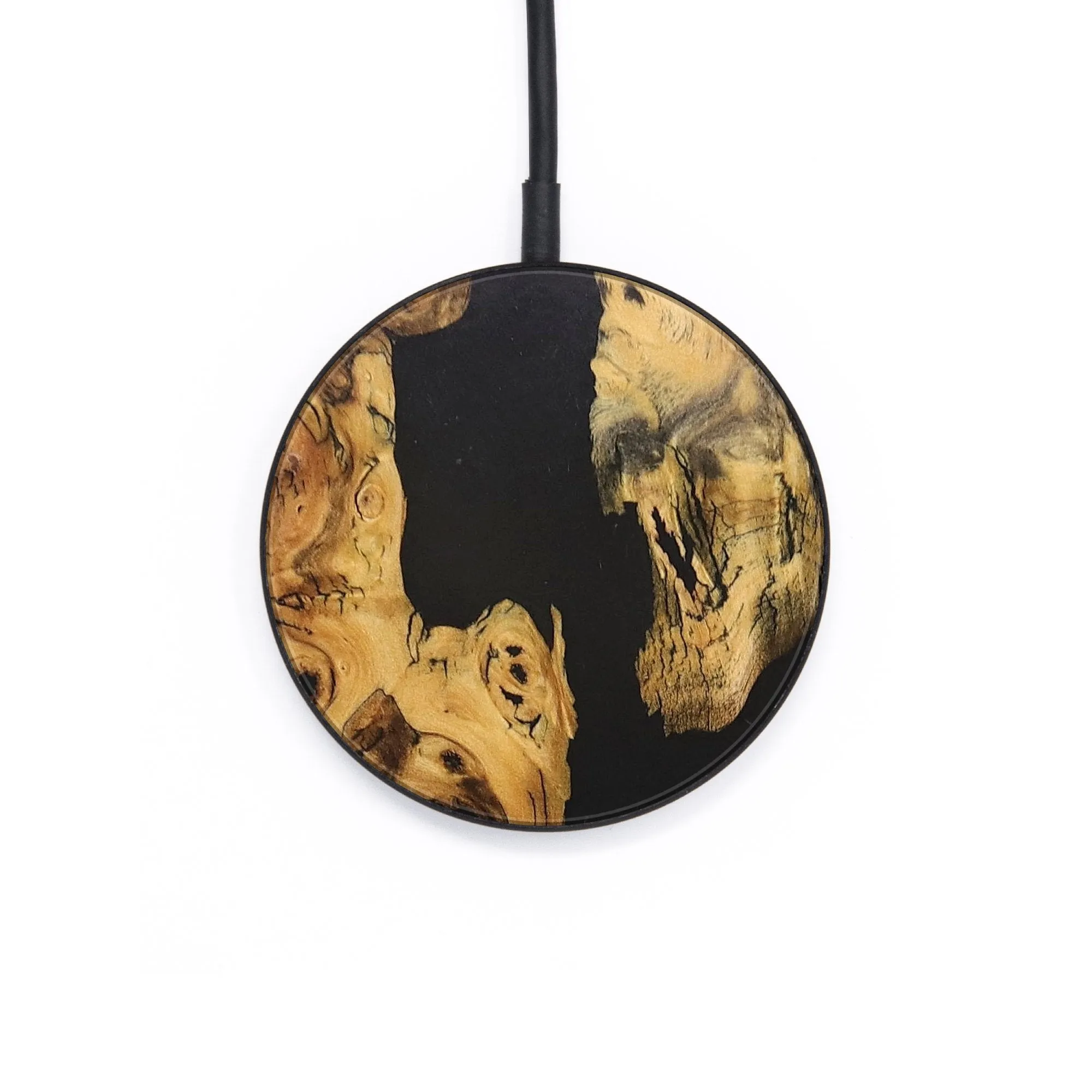 Circle Wood Resin Wireless Charger - Daphne (Pure Black, 683227)