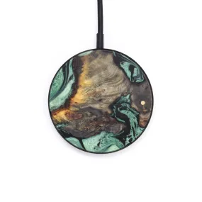 Circle Wood Resin Wireless Charger - Darius (Green, 637599)