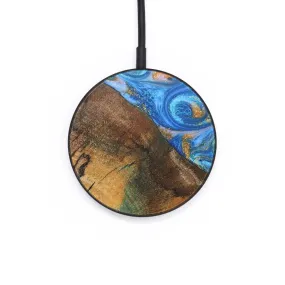 Circle Wood Wireless Charger - Cassidy (Teal & Gold, 726598)