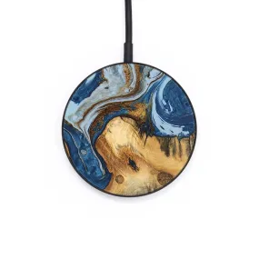 Circle Wood Wireless Charger - Kalindi (Teal & Gold, 741149)