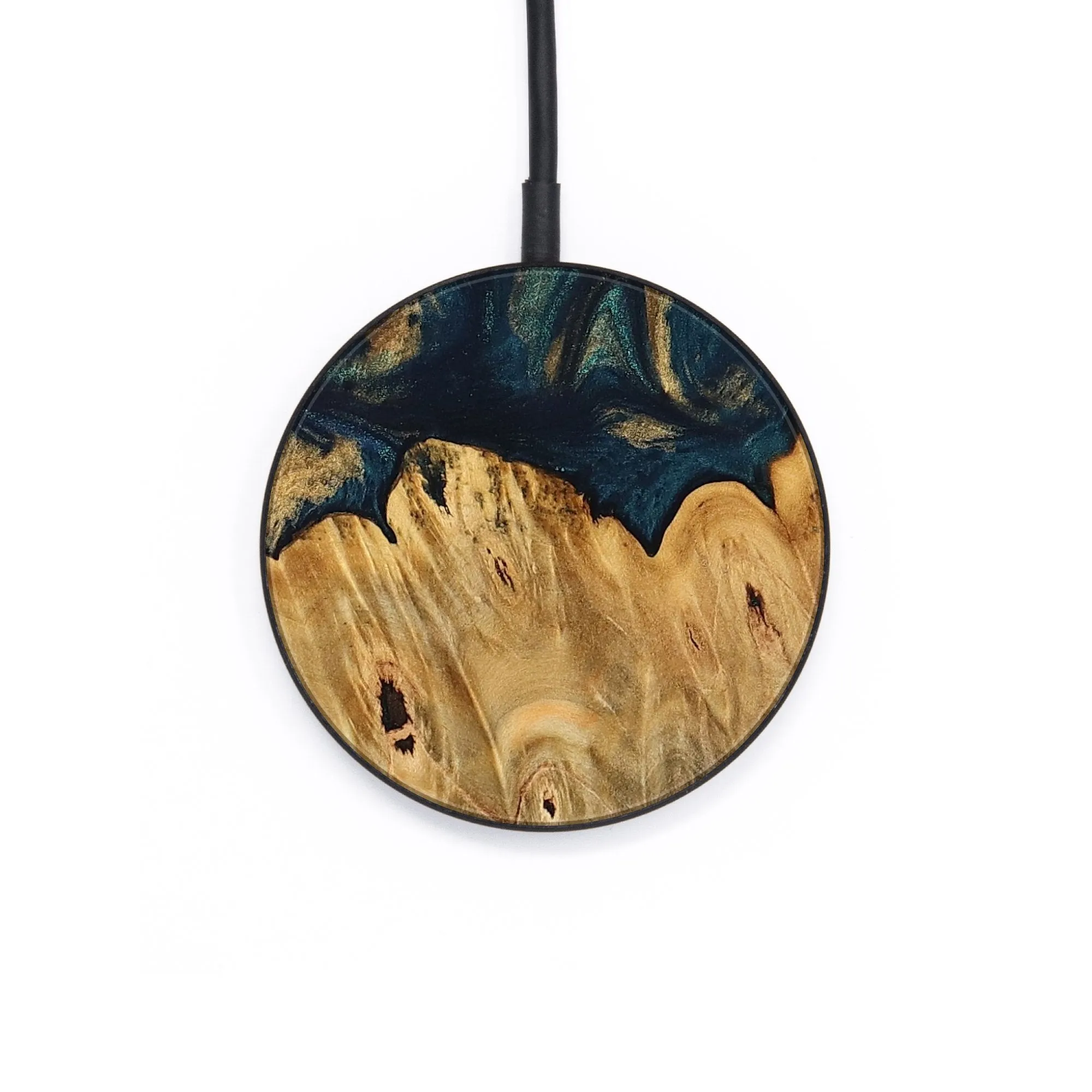 Circle Wood Wireless Charger - Mart (Teal & Gold, 733444)