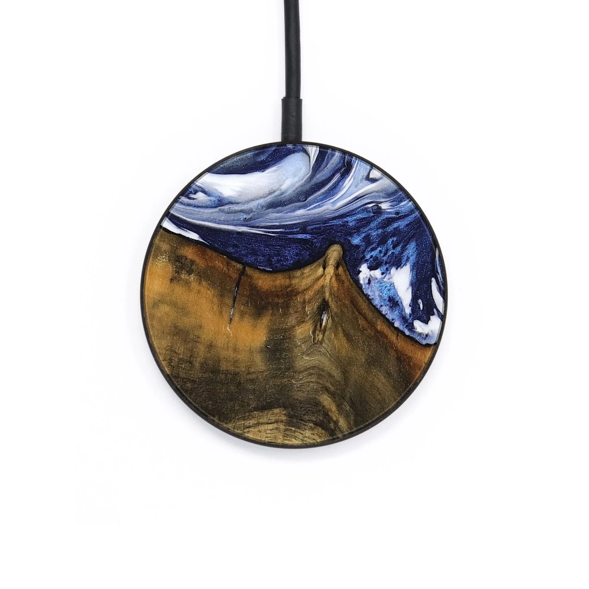 Circle Wood Wireless Charger - Meriann (Blue, 735776)