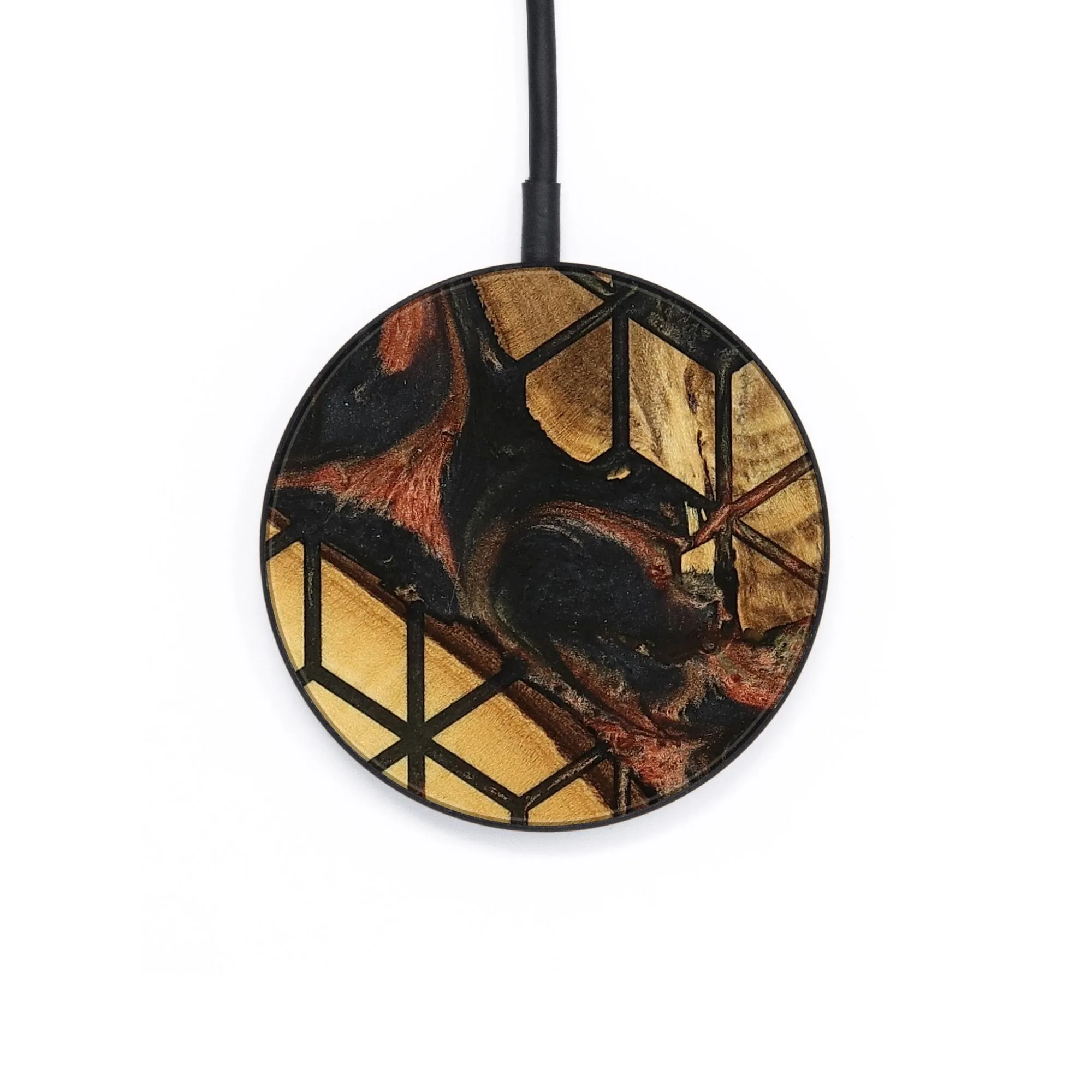 Circle Wood Wireless Charger - Peta (Pattern, 738707)