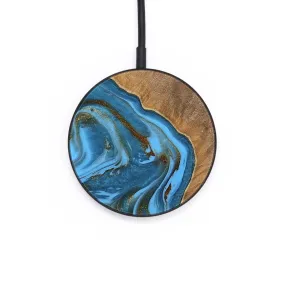 Circle Wood Wireless Charger - Rhona (Teal & Gold, 740011)