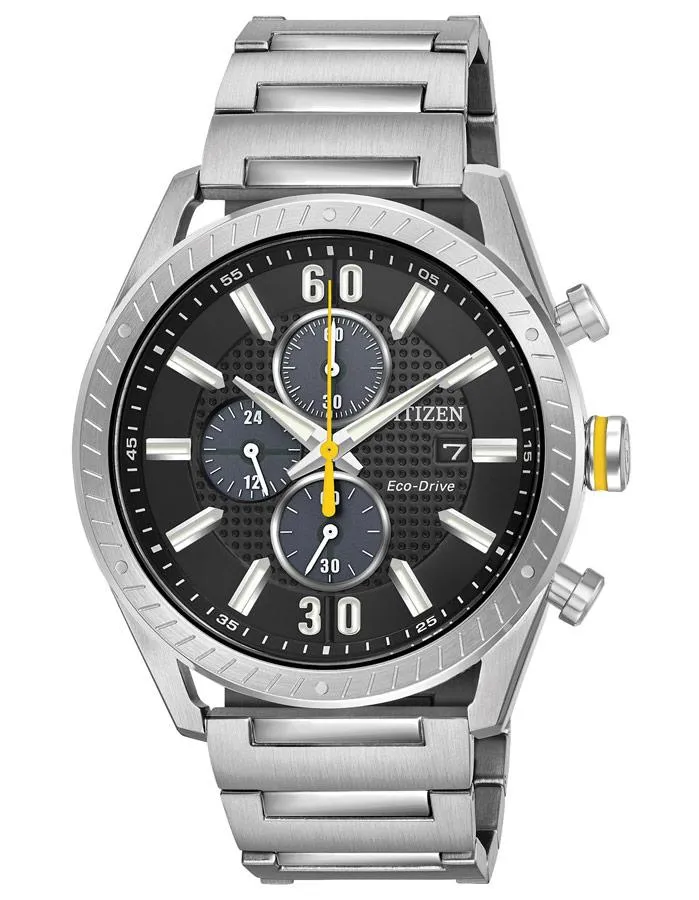 Citizen DRIVE CTO Mens Chronograph - Black Dial - Bracelet - Date - 100m