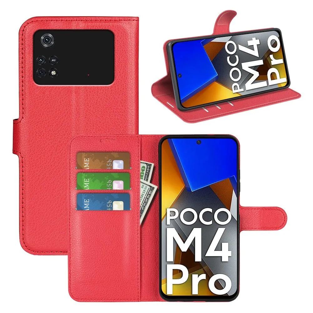 Classic Xiaomi Poco M4 Pro flip case - Red