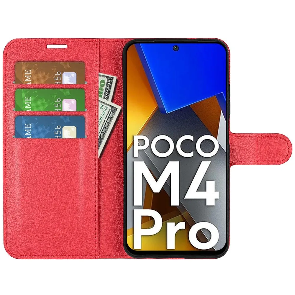 Classic Xiaomi Poco M4 Pro flip case - Red