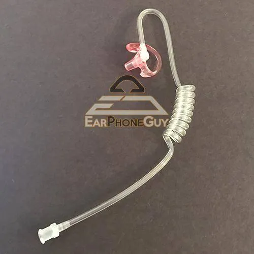 Clear Acoustic Tube with Pink/Flesh Ear Insert Earmold for Earpiece and Lapel Mics