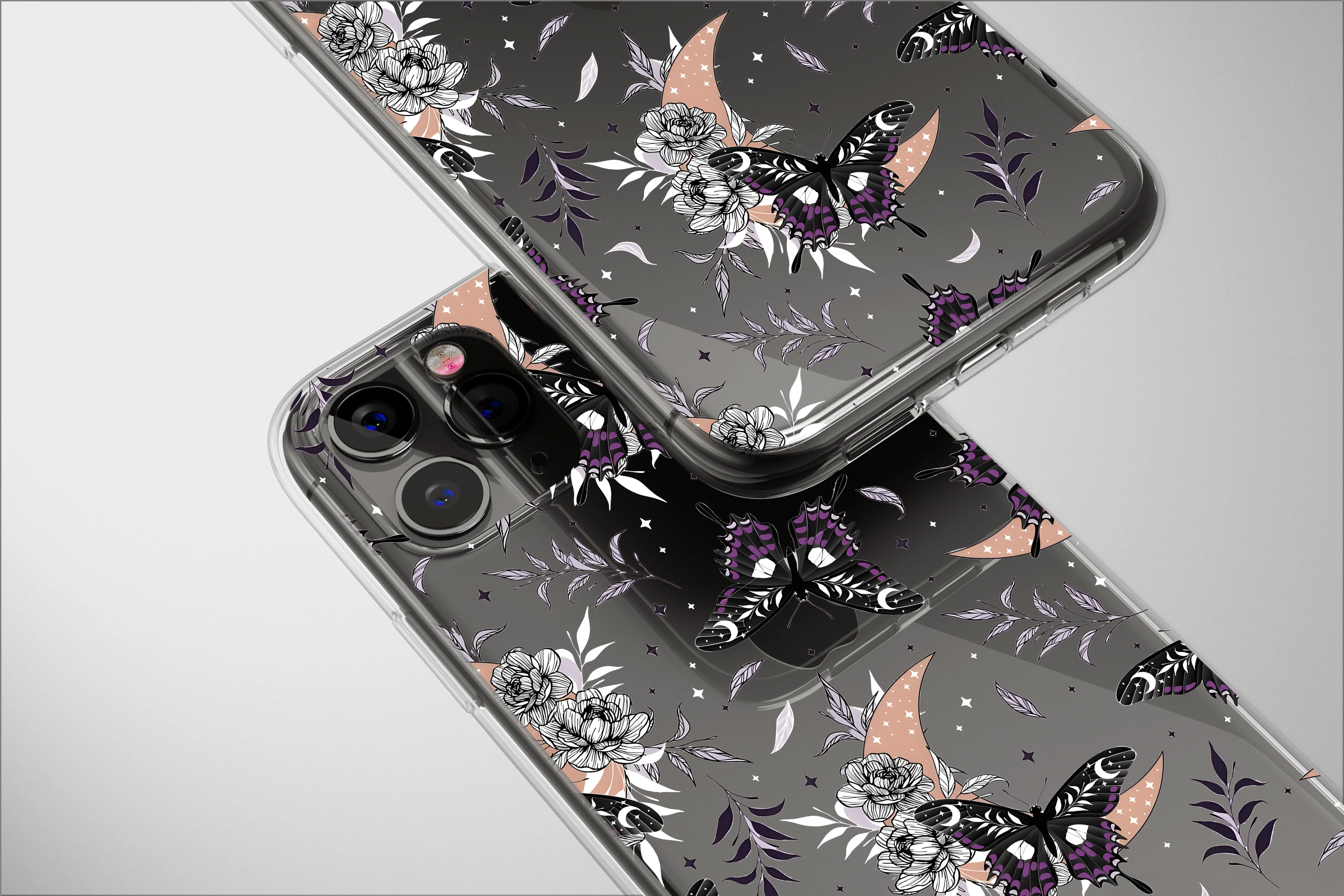 Clear Celestial Moth Mystical Butterfly Phone Case iPhone Samsung Cover Pixel 2774