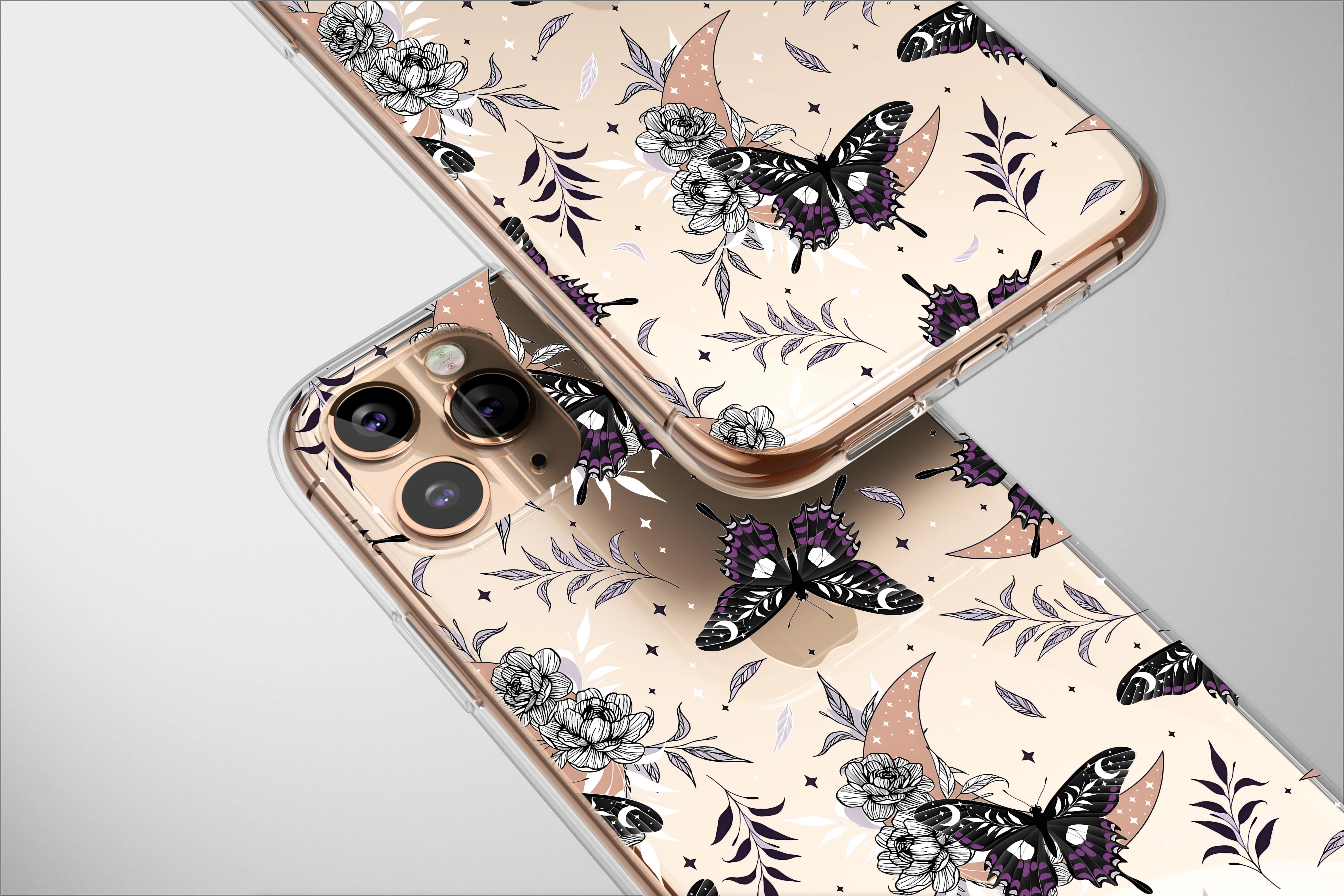 Clear Celestial Moth Mystical Butterfly Phone Case iPhone Samsung Cover Pixel 2774