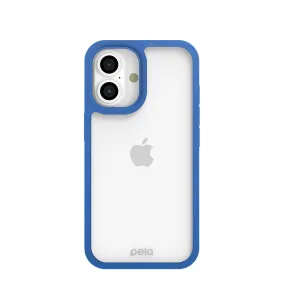 Clear iPhone 16 Case with Electric Blue Ridge