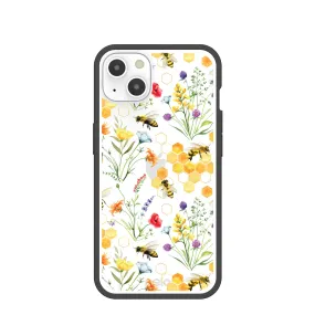 Clear Sweet Bees iPhone 13 Case With Black Ridge