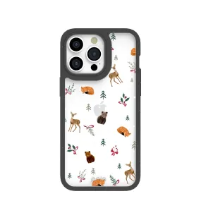 Clear Winter Woodland iPhone 15 Pro Max Case With Black Ridge