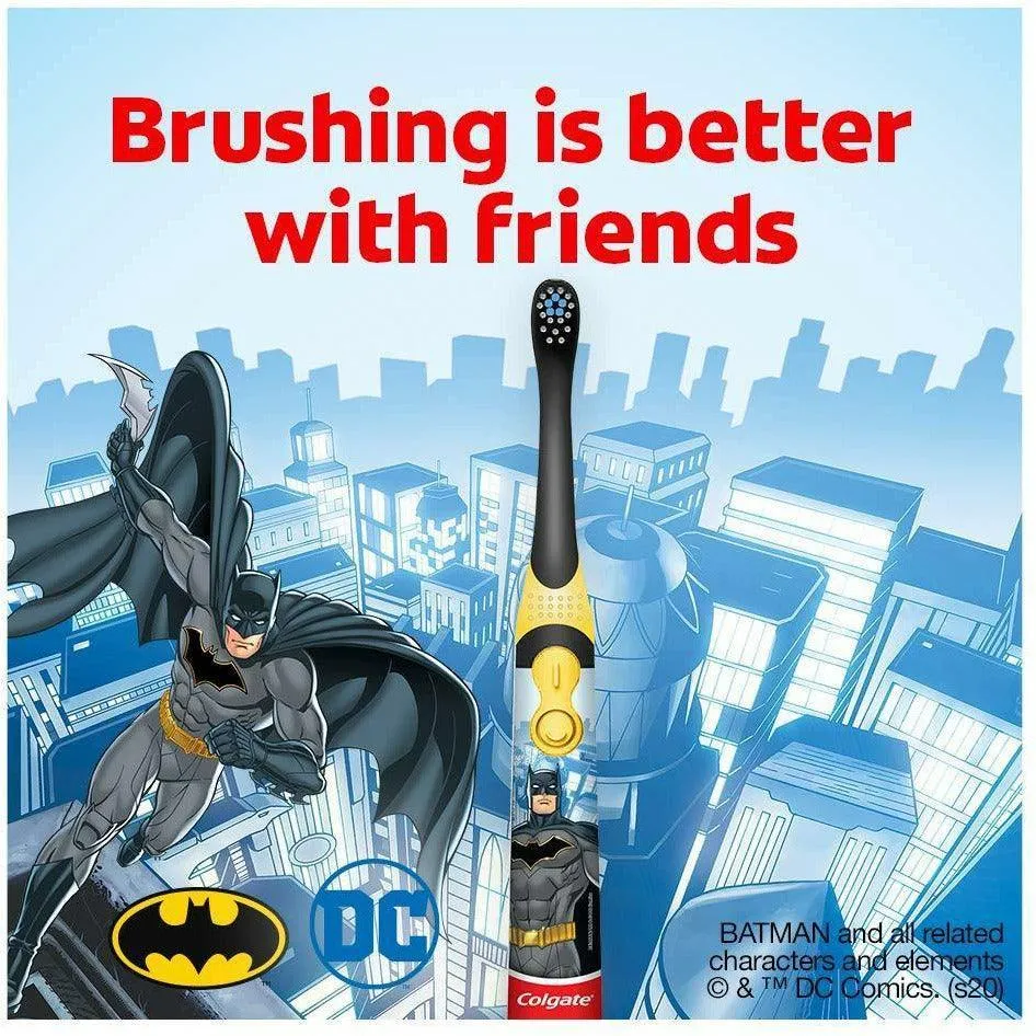 Colgate Kids Electric Battery Powered Toothbrush Extra Soft, Batman