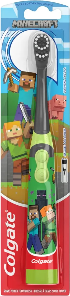 Colgate Kids Electric Battery Powered Toothbrush Extra Soft, Minecraft