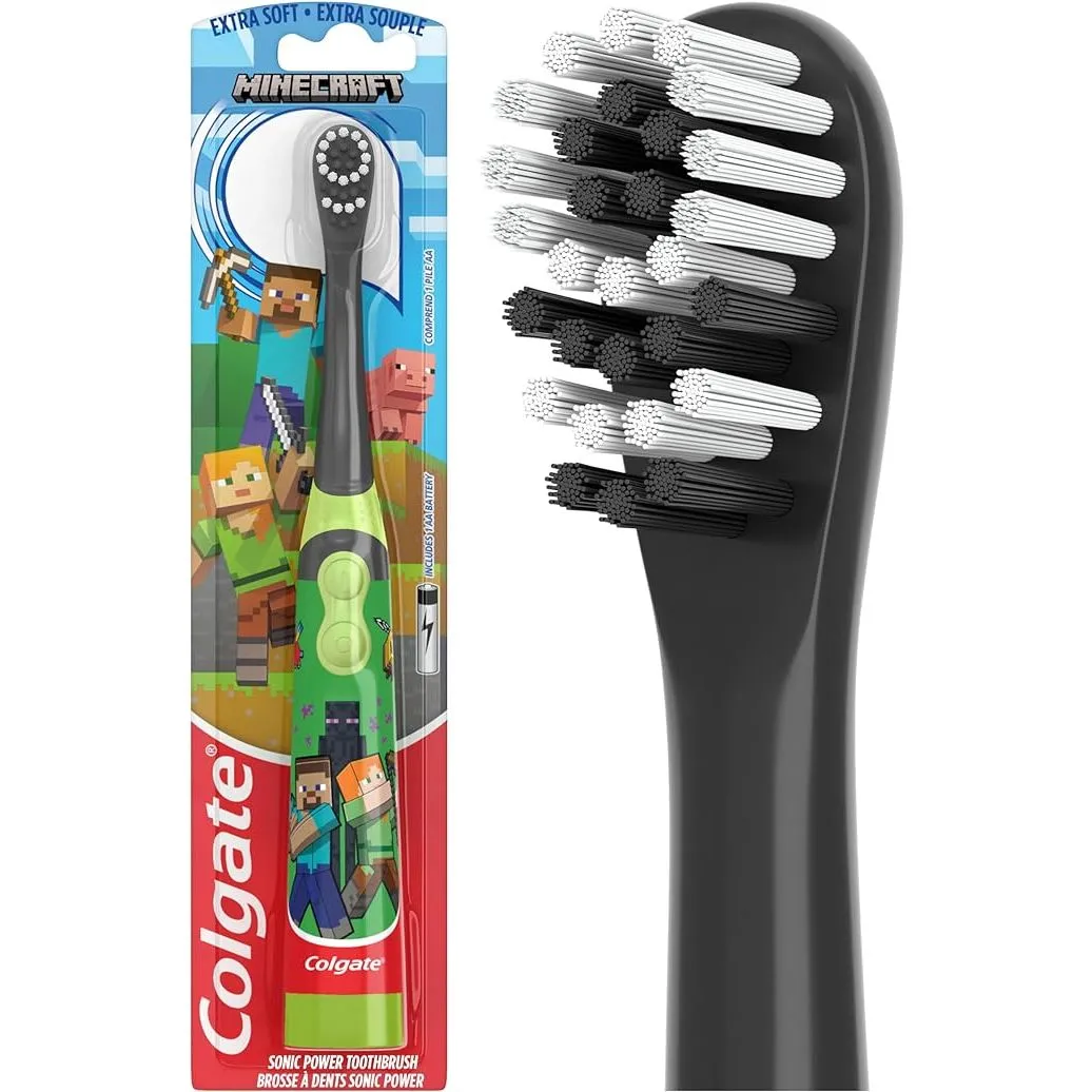 Colgate Kids Electric Battery Powered Toothbrush Extra Soft, Minecraft