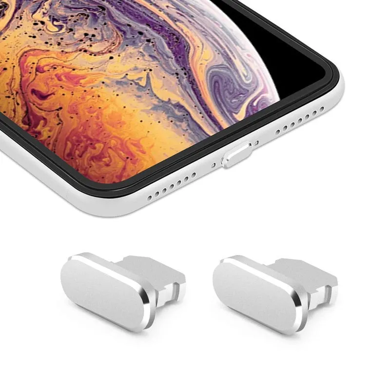 Colorful Metal Anti Dust Charger Dock Plug Stopper Cap Cover for iPhone X XR Max 8 7 6S Plus Mobile Phone Accessories freeing