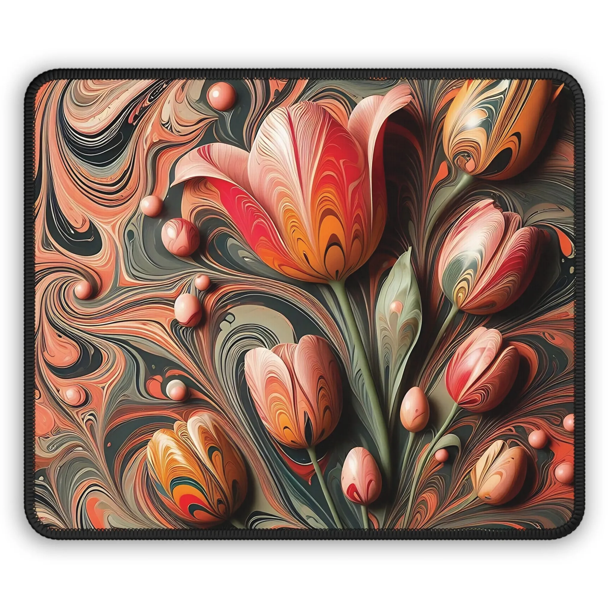 Colorful traditional marbling art Gaming Mouse Pad