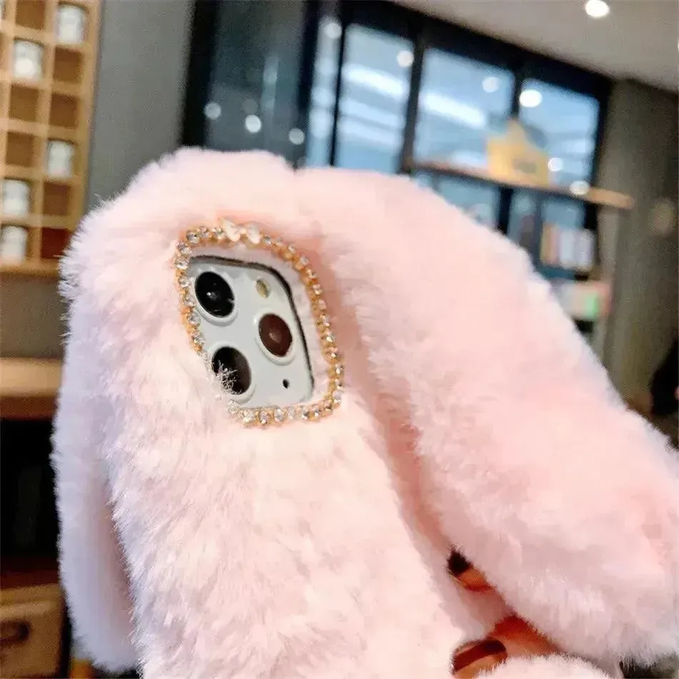 Cute 3D Fur Bunny Style Phone Case (For iPhones)